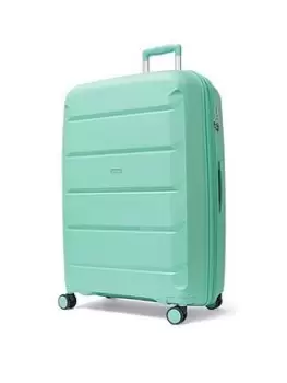 image of Rock Luggage Tulum NG63803 8 Wheel Large Turquoise Suitcase