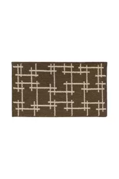 image of Vector Machine Washable Latex Backed Doormat, 40x70cm, Brown