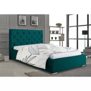 Image of Hillary Bed King Plush Velvet Green