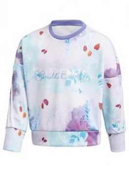 image of Adidas Girls Younger Large Tie Dye Crew Sweat - Purple