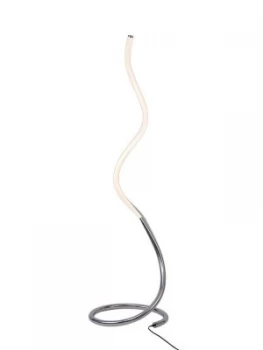 image of LED Floor Lamp 20W, 3000K, 1500lm, Dimmable, Polished Chrome, Frosted Acrylic