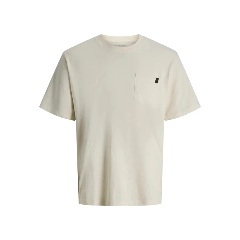 Image of jack & jones Relaxed Fit T-Shirt with Short Sleeves Ecru Cotton M
