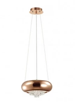 Image of Small Ceiling Pendant 2 Light G9 Polished Copper, Crystal
