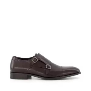 image of Dune London Scheme Double Buckle Monk Shoes - Brown