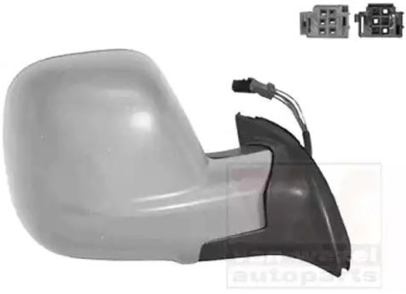Image of VAN WEZEL 0906828 Wing mirror * HAGUS * Right, with temperature sensor, primed Outside Mirror (50)