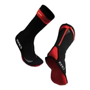 Image of Zone3 Neoprene Swim Socks Black/Red Small