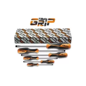 image of Beta Tools 1260 /S6 6pc Beta GRIP Non-Slip Slotted/Flat Head Screwdriver Set