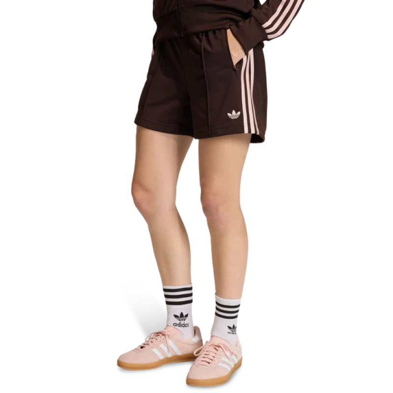 Image of Adidas Classic|Firebird Women Shorts - Brown - Size XS - Poly Mesh