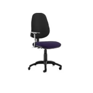 Image of Dynamic Permanent Contact Backrest Task Operator Chair Height Adjustable Arms Eclipse Plus III Black Back, Tansy purple Seat Without Headrest High Bac