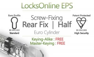 image of LocksOnline EPS Rear-Fixed Euro Cylinder for Panic Hardware