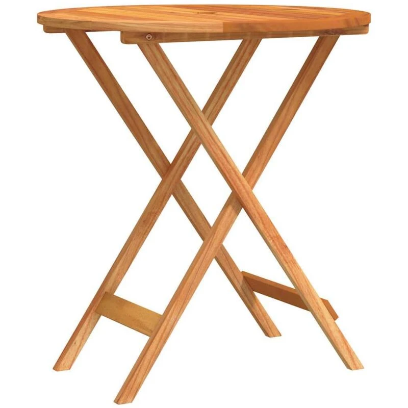 Image of VIDAXL Folding Garden Table Ø60x75cm Solid Eucalyptus Wood vidaXL 8720286334874
