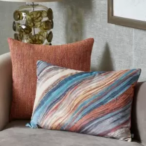 Image of Prestigious Textiles Heartwood Marble Print Cushion Cover, Peacock, 40 x 60 Cm