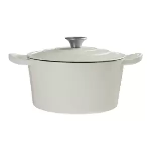 image of Premier Housewares Cast Iron Casserole Dish - Matte White