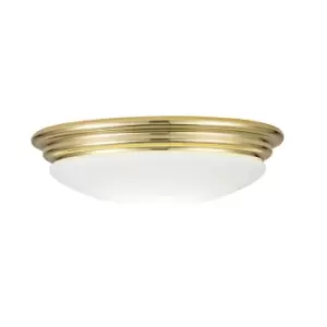 Image of Elstead Lighting Brompton 1 Light Flush Mount - Polished Brass