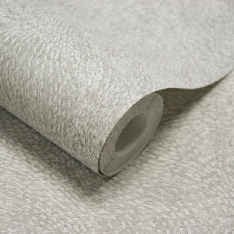 Image of Grandeco Santiago Swirled Stitch Textured Blown Vinyl Wallpaper, Grey