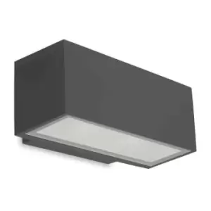 image of Afrodita 17.5W LED wall light, aluminum and glass, urban gray