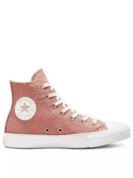 image of Converse Chuck Taylor All Star Hi Tops - Pink/White, Size 4, Women