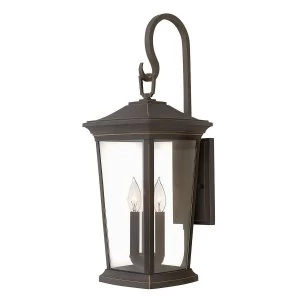 image of 3 Light Outdoor Large Wall Lantern Light Bronze IP44, E14