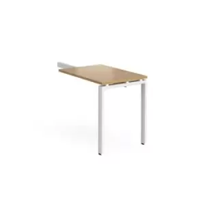Image of Adapt add on unit single return desk 800mm x 600mm - white frame and oak top