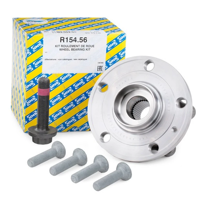 Image of SNR R154.56 Wheel bearing kit Front Axle, with integrated magnetic sensor ring Wheel Bearing Kit (654)