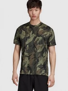 Image of Adidas Designed 2 Move All Over Print T-Shirt - Camo
