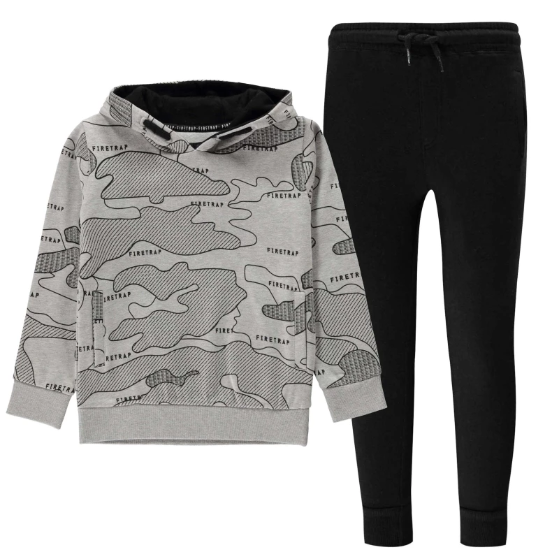 Image of Firetrap 2 Piece Jog Set Infant Boys - Grey Grey 4 - 5 Years