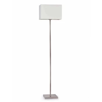 Image of Faro Thana - 1 Light Floor Lamp White, Nickel with White Shade, E27