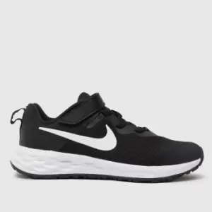 Image of Nike Black & White Revolution 6 Junior Trainers
