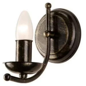 Image of Luca Traditional Candle Wall Light Black, 1x E14