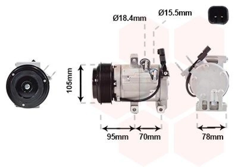 Image of VAN WEZEL Air conditioning compressor VAN WEZEL 1800K682