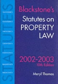 Image of Blackstones Statutes on Property Law 2002/2003 by Meryl Thomas Paperback