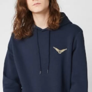 Harry Potter Golden Snitch Unisex Embroidered Hoodie - Navy - XXL