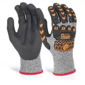 image of Beeswift Glovezilla Nitrile Palm Coated Glove Grey L Pair GZ04GYL