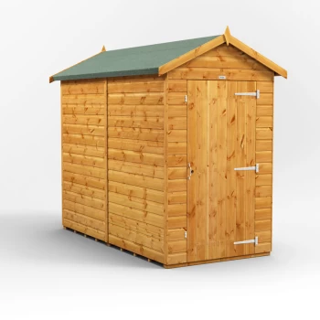 Image of 8x4 Power Windowless Apex Garden Shed - Brown