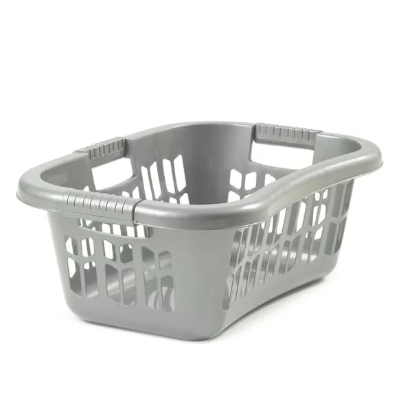 Image of Whitefurze Easy Grip Hip Laundry Basket, Silver
