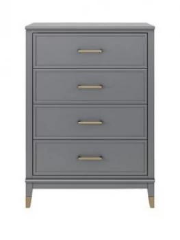 Cosmoliving Westerleigh 4 Drawer Chest - Graphite Grey