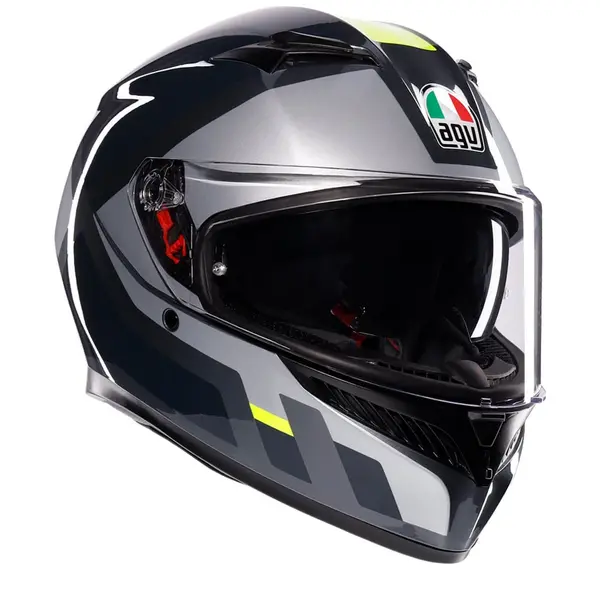 Image of AGV K3 E2206 MPLK Shade Grey Yellow Fluo Full Face Helmet Size XS