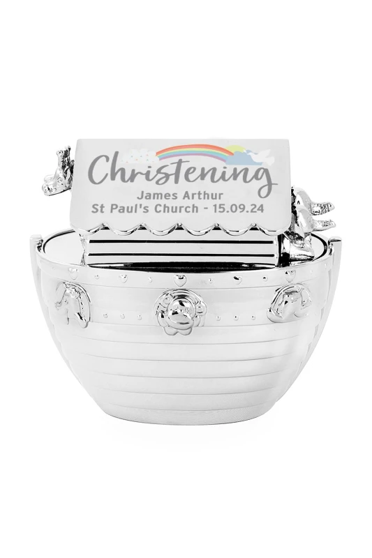 Image of Personalised Memento Company Personalised Message Noah's Ark Money Box