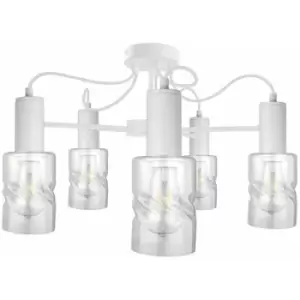Image of Keter Inger Multi Arm Semi Flush Ceiling Light White, 60cm, 5x E27