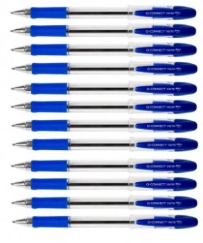 Image of Q-Connect Delta Ballpoint Blue Pen (Pack of 12)