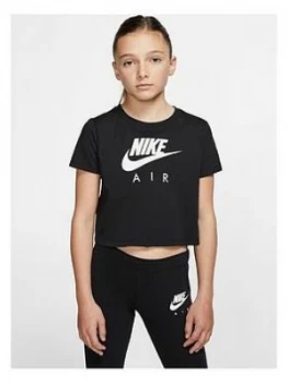 image of Nike Air Girls Crop T-Shirt - Black