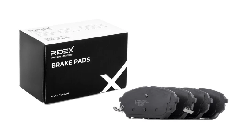 Image of RIDEX 402B1022 Brake pad set Front Axle, with acoustic wear warning, with accessories Brake Pad Set,disc brake (402)