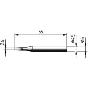 Image of Ersa 0162KD Soldering tip Chisel-shaped, straight Tip size 2.60 mm Content
