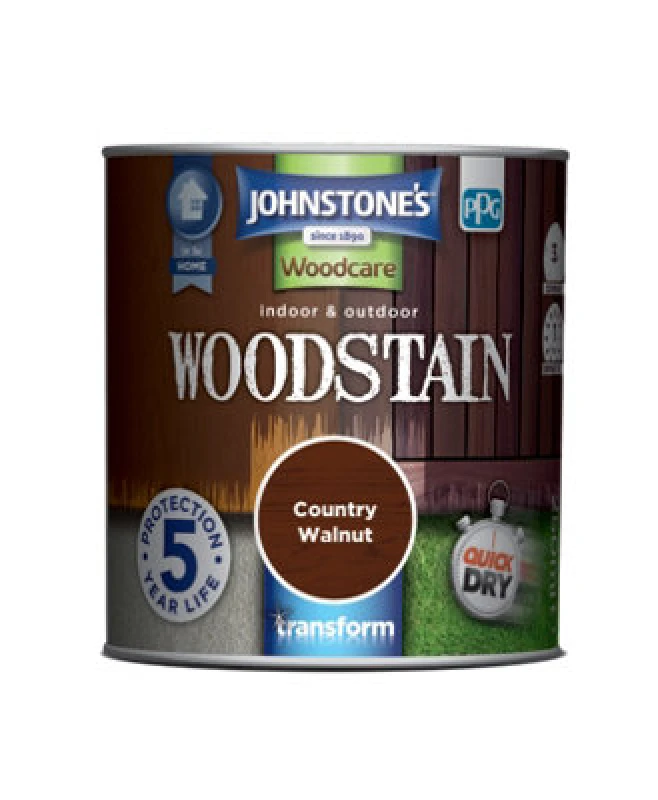 Image of Johnstone's Indoor & Outdoor Woodstain Country Walnut - 250Ml