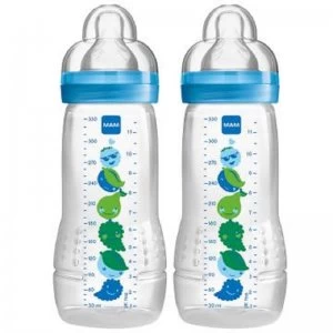 image of MAM Easy Active 2x330ml Bottle Set Blue 4+m