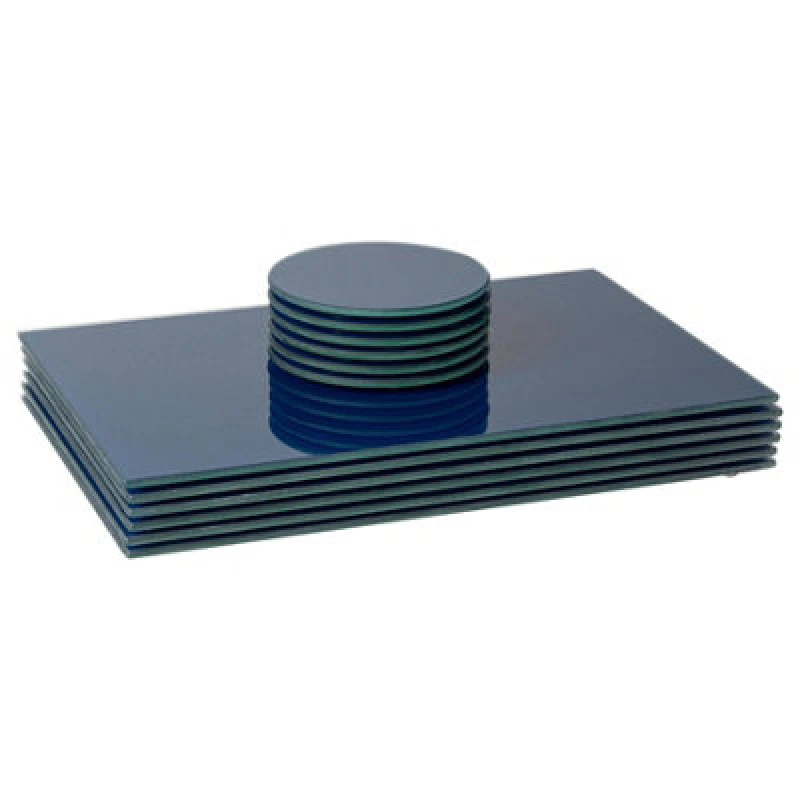 Image of Harbour Housewares 12Pc Glass Placemats & Round Coasters Set - 30 X 20Cm Hague Blue Dining Table Protection Place Mats & Coasters