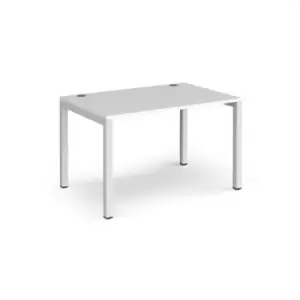 Image of Bench Desk Single Person Rectangular Desk 1200mm White Tops With White Frames 800mm Depth Connex