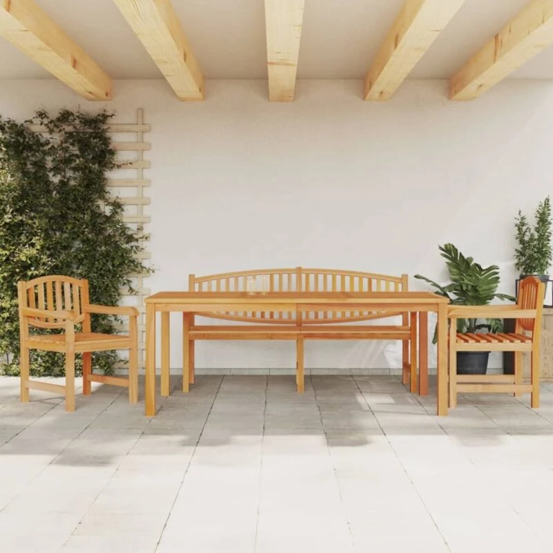 Image of vidaXL 4 Piece Garden Dining Set Solid Wood Teak, Brown 3157947