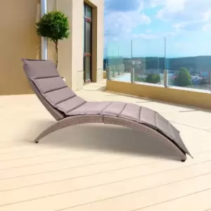 Image of Rowlinson - Albany Garden Foldable Rattan Sunbed Lounger Chair