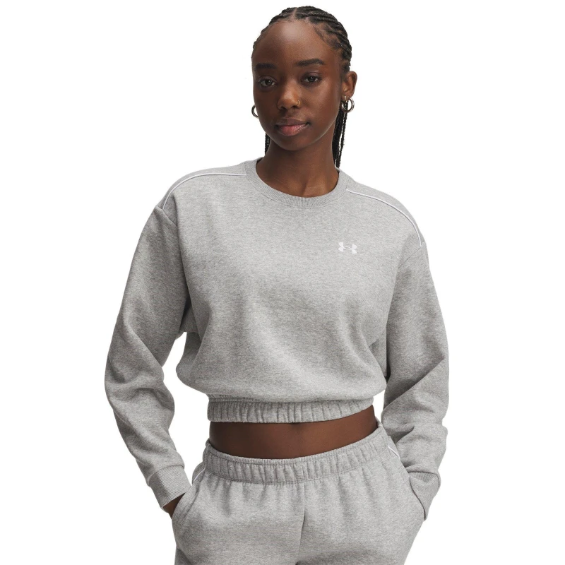 Image of Under Armour Womens Rival Crew Sweatshirt Mod Grey/Heathr female 8 (XS)